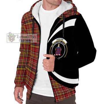 Ogilvie (Ogilvy) of Strathallan Tartan Sherpa Hoodie with Family Crest Circle Style