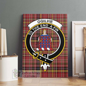 Ogilvie (Ogilvy) of Strathallan Tartan Canvas Print Wall Art with Family Crest