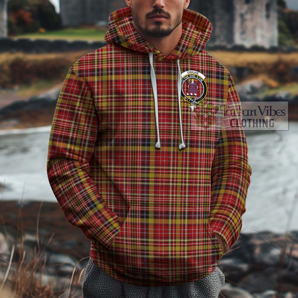 Ogilvie (Ogilvy) of Strathallan Tartan Cotton Hoodie with Family Crest Pullover Hoodie XS - Tartan Vibes Clothing