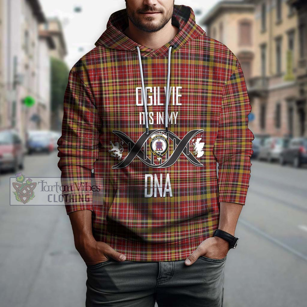 Ogilvie (Ogilvy) of Strathallan Tartan Hoodie with Family Crest DNA In Me Style Pullover Hoodie - Tartanvibesclothing Shop