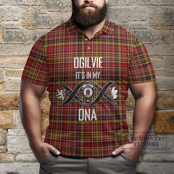 Ogilvie (Ogilvy) of Strathallan Tartan Polo Shirt with Family Crest DNA In Me Style