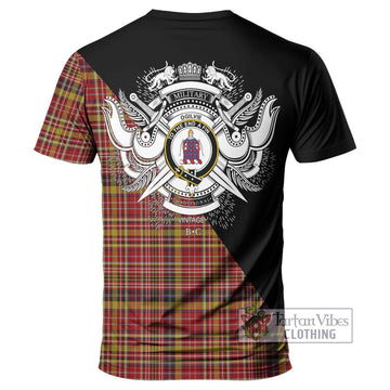 Ogilvie (Ogilvy) of Strathallan Tartan T-Shirt with Family Crest and Military Logo Style