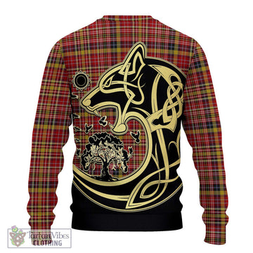 Ogilvie (Ogilvy) of Strathallan Tartan Ugly Sweater with Family Crest Celtic Wolf Style