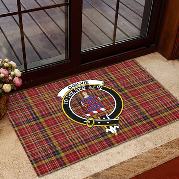 Ogilvie (Ogilvy) of Strathallan Tartan Door Mat with Family Crest