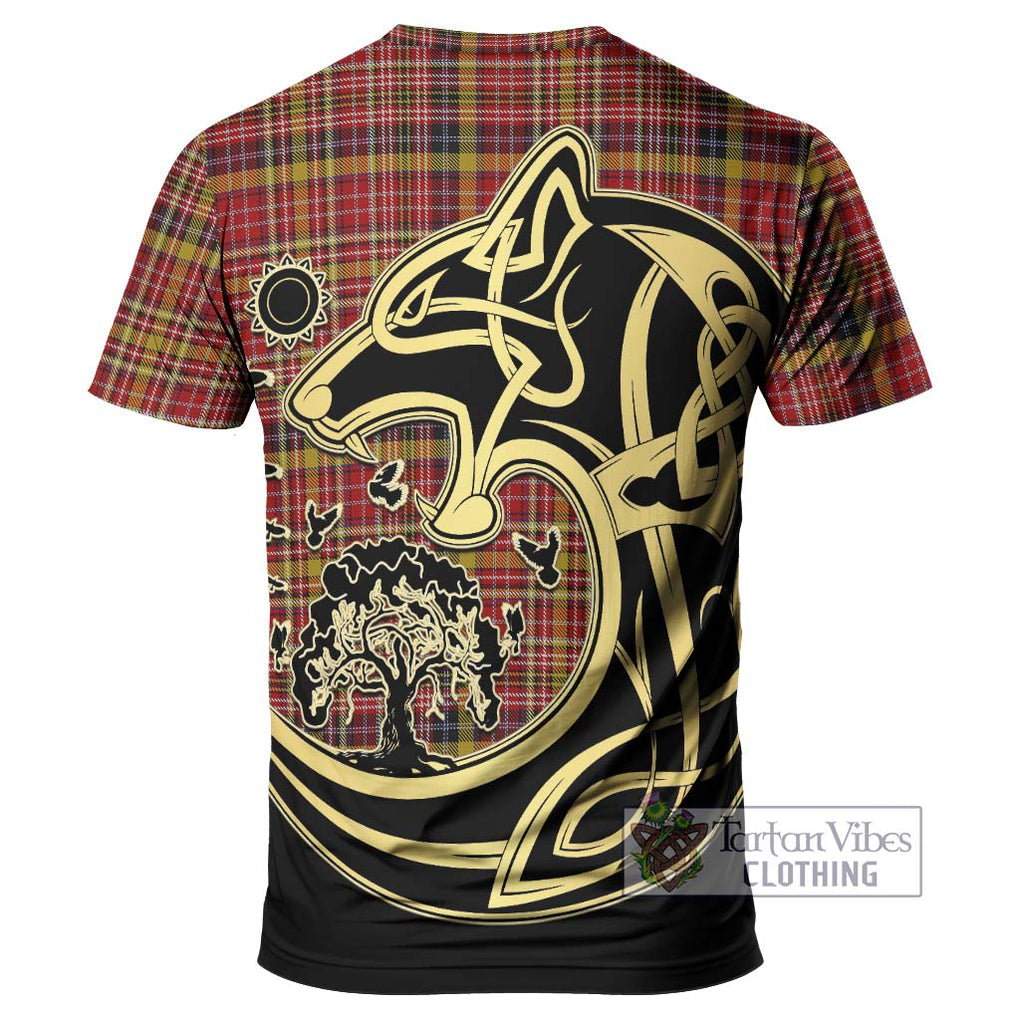 Ogilvie (Ogilvy) of Strathallan Tartan T-Shirt with Family Crest Celtic Wolf Style - Tartan Vibes Clothing