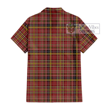 Ogilvie (Ogilvy) of Strathallan Tartan Short Sleeve Button Shirt with Family Crest DNA In Me Style