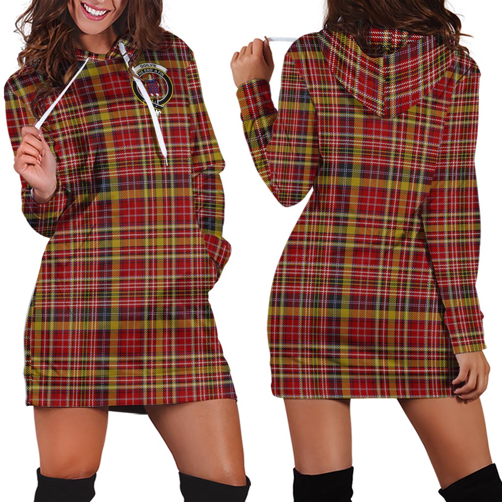 Ogilvie (Ogilvy) of Strathallan Tartan Hoodie Dress with Family Crest - Tartan Vibes Clothing