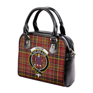 Ogilvie (Ogilvy) of Strathallan Tartan Shoulder Handbags with Family Crest