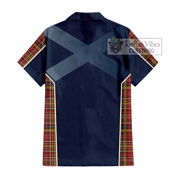 Ogilvie (Ogilvy) of Strathallan Tartan Short Sleeve Button Shirt with Family Crest and Lion Rampant Vibes Sport Style