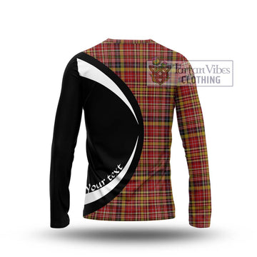 Ogilvie (Ogilvy) of Strathallan Tartan Long Sleeve T-Shirt with Family Crest Circle Style