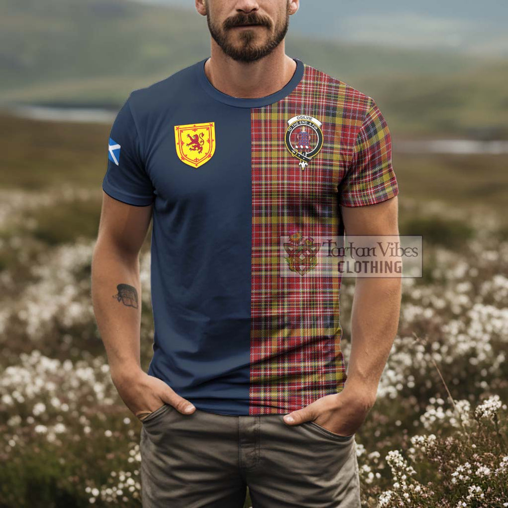 Tartan Vibes Clothing Ogilvie (Ogilvy) of Strathallan Tartan T-Shirt Alba with Scottish Lion Royal Arm Half Style