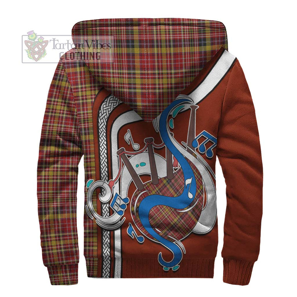 Ogilvie (Ogilvy) of Strathallan Tartan Sherpa Hoodie with Epic Bagpipe Style - Tartanvibesclothing Shop