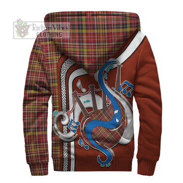 Ogilvie (Ogilvy) of Strathallan Tartan Sherpa Hoodie with Epic Bagpipe Style