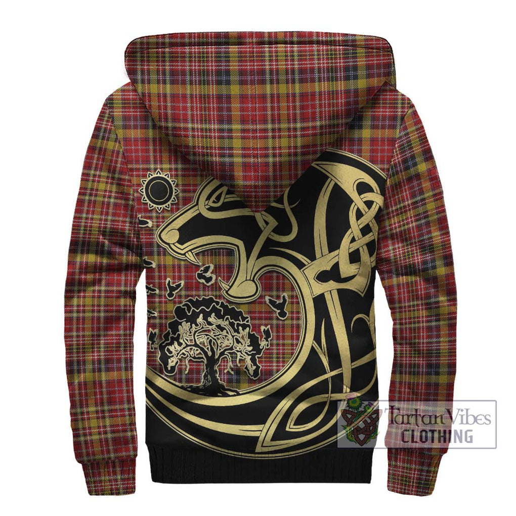 Ogilvie (Ogilvy) of Strathallan Tartan Sherpa Hoodie with Family Crest Celtic Wolf Style - Tartan Vibes Clothing