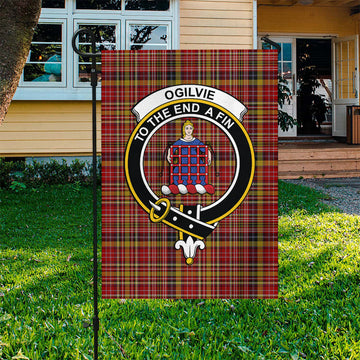 Ogilvie (Ogilvy) of Strathallan Tartan Flag with Family Crest