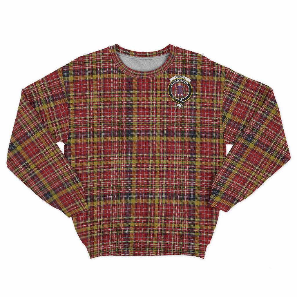 Ogilvie (Ogilvy) of Strathallan Tartan Sweatshirt with Family Crest - Tartan Vibes Clothing