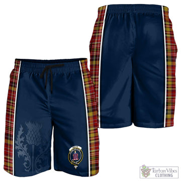 Ogilvie (Ogilvy) of Strathallan Tartan Men's Shorts with Family Crest and Scottish Thistle Vibes Sport Style