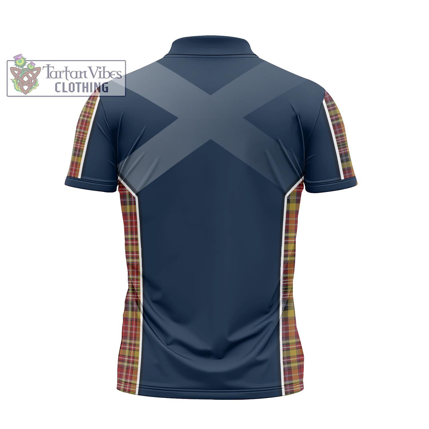 Tartan Vibes Clothing Ogilvie (Ogilvy) of Strathallan Tartan Zipper Polo Shirt with Family Crest and Scottish Thistle Vibes Sport Style