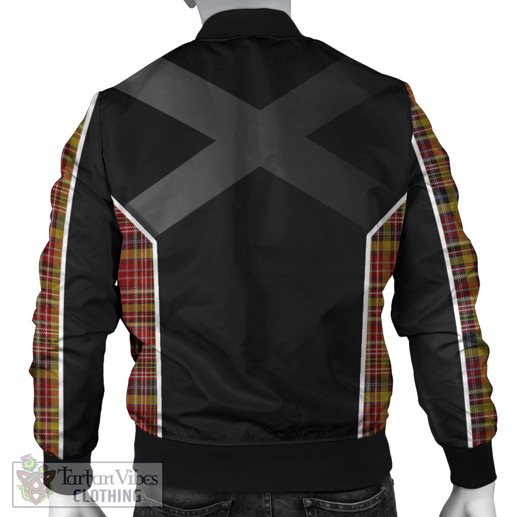 Tartan Vibes Clothing Ogilvie (Ogilvy) of Strathallan Tartan Bomber Jacket with Family Crest and Scottish Thistle Vibes Sport Style