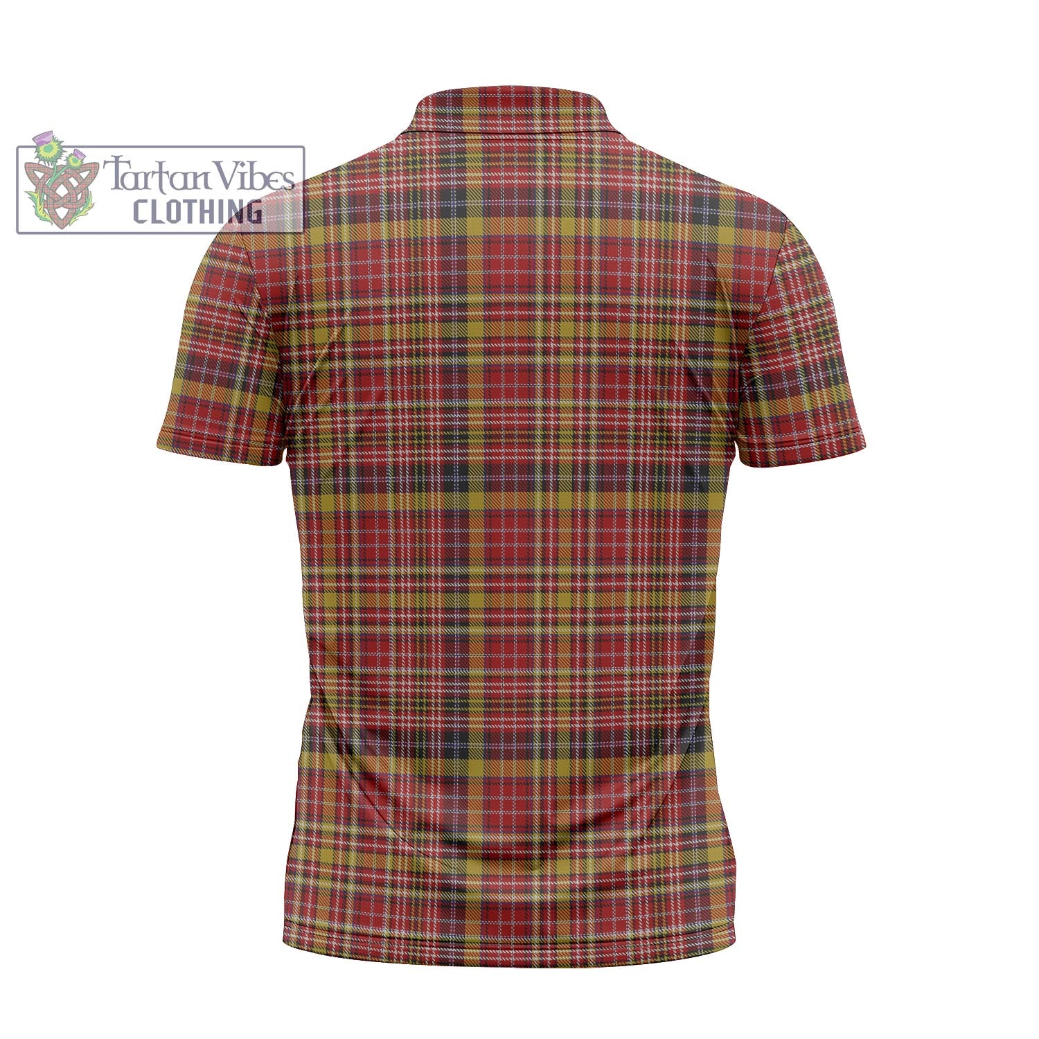 Tartan Vibes Clothing Ogilvie (Ogilvy) of Strathallan Tartan Zipper Polo Shirt with Family Crest