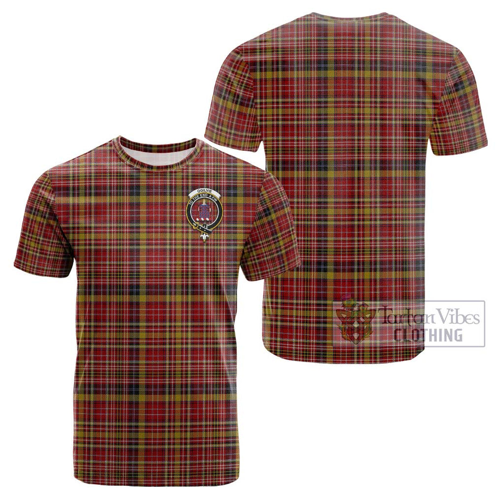 Ogilvie (Ogilvy) of Strathallan Tartan Cotton T-Shirt with Family Crest Kid's Shirt - Tartanvibesclothing Shop