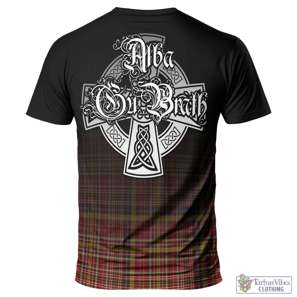 Tartan Vibes Clothing Ogilvie (Ogilvy) of Strathallan Tartan T-Shirt Featuring Alba Gu Brath Family Crest Celtic Inspired