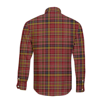 Ogilvie (Ogilvy) of Strathallan Tartan Long Sleeve Button Up Shirt with Family Crest