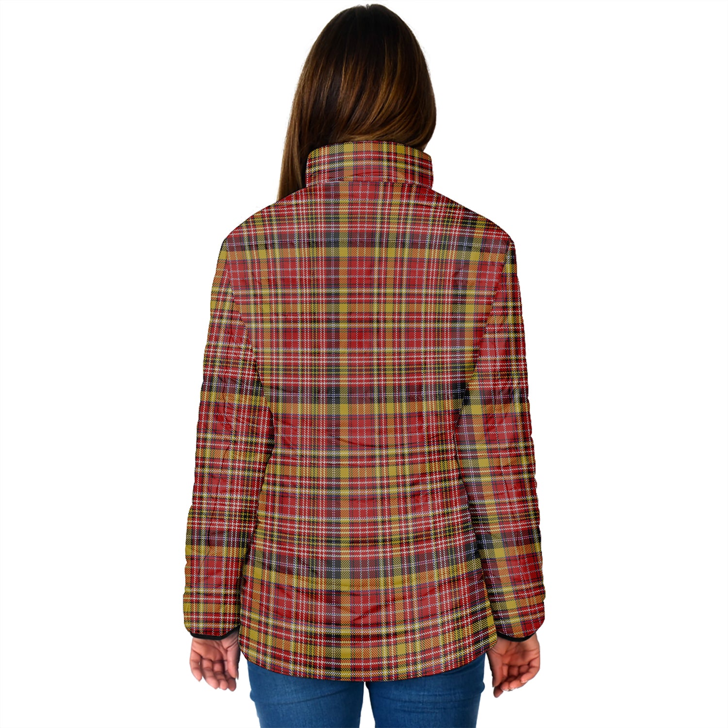 Ogilvie (Ogilvy) of Strathallan Tartan Padded Jacket with Family Crest - Tartan Vibes Clothing