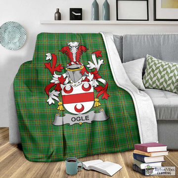 Ogle Irish Clan Tartan Blanket with Coat of Arms - Tartan Vibes Clothing