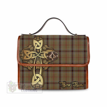 O'Keefe Tartan Waterproof Canvas Bag Golden Thistle Celtic Cross Style