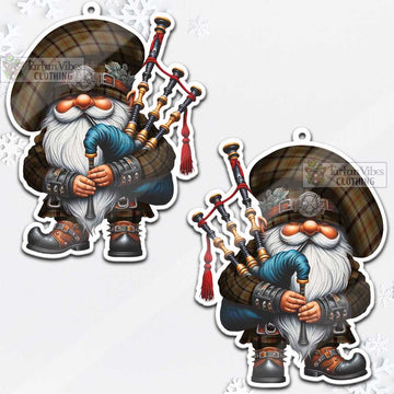 O'Keefe Tartan Bagpiper Gnome Christmas Ornament