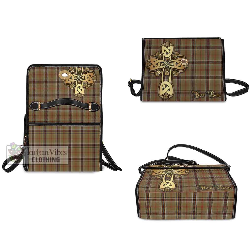 O'Keefe Tartan Waterproof Canvas Bag Golden Thistle Celtic Cross Style - Tartan Vibes Clothing