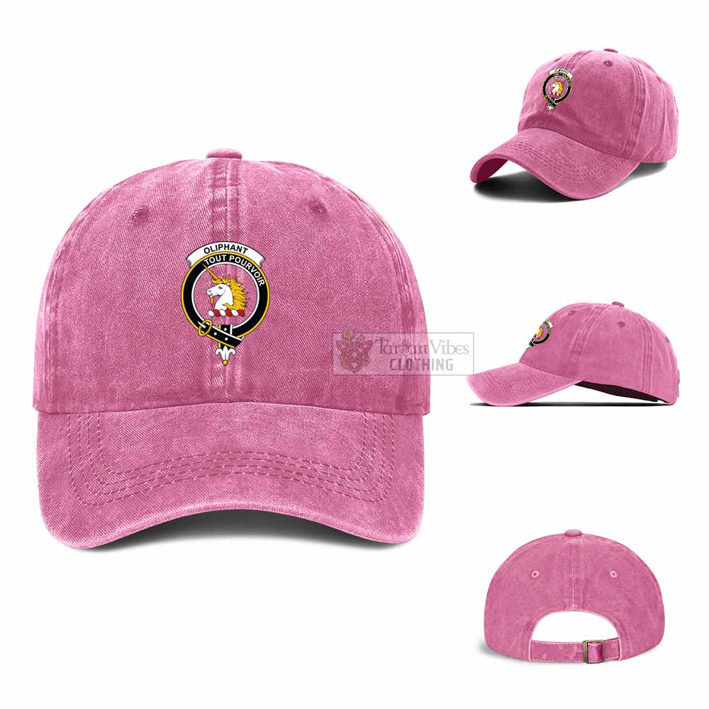 Oliphant Family Crest Denim Baseball Cap - 2D-tartanvibesclothing