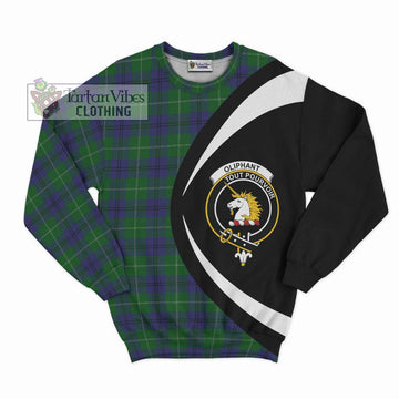 Oliphant Tartan Sweatshirt with Family Crest Circle Style Unisex - Tartan Vibes Clothing