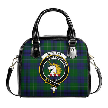 Oliphant Tartan Shoulder Handbags with Family Crest