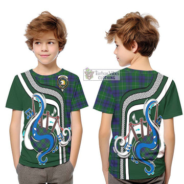 Oliphant Tartan Kid T-Shirt with Epic Bagpipe Style