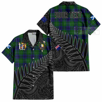 Oliphant Crest Tartan Hawaiian Shirt with New Zealand Silver Fern Half Style Kid - Tartan Vibes Clothing