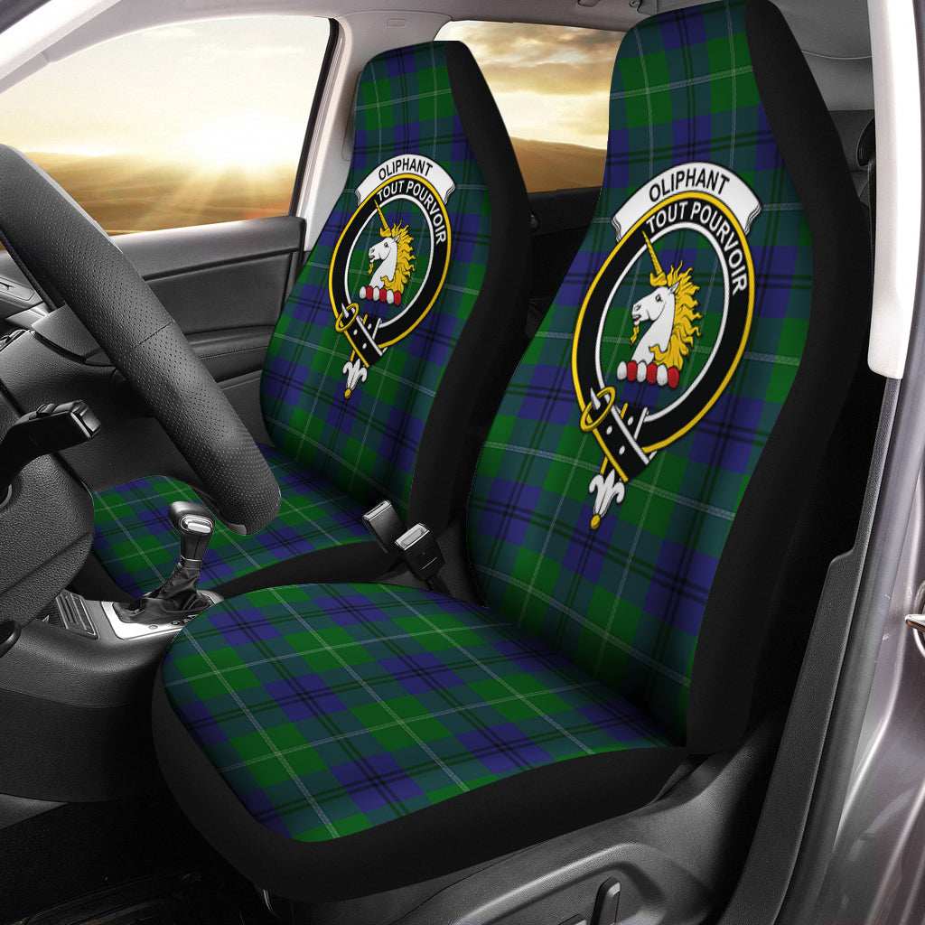 Oliphant Tartan Car Seat Cover with Family Crest One Size - Tartan Vibes Clothing