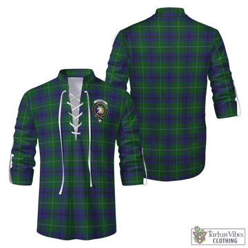 Oliphant Tartan Men's Scottish Traditional Jacobite Ghillie Kilt Shirt with Family Crest Men - Tartan Vibes Clothing
