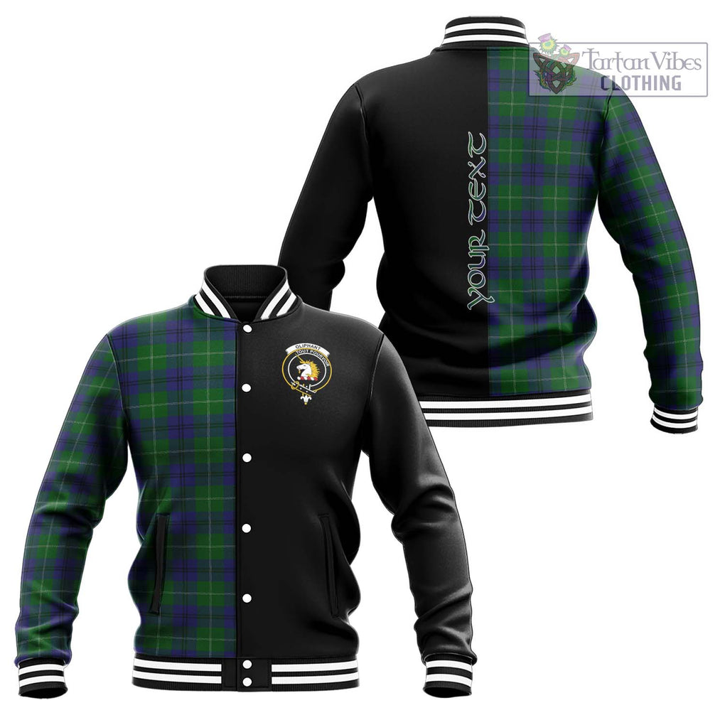 Oliphant Tartan Baseball Jacket with Family Crest and Half Of Me Style Unisex - Tartan Vibes Clothing