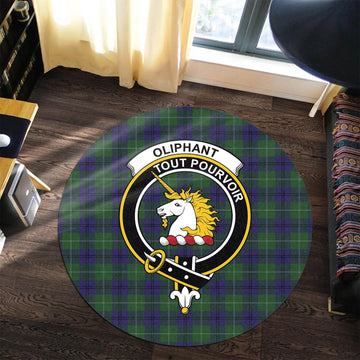 Oliphant Tartan Round Rug with Family Crest Premium Round Rug - Tartan Vibes Clothing