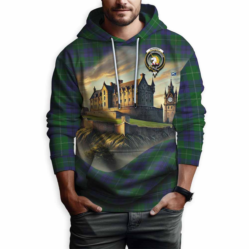 Oliphant Tartan Family Crest Hoodie with Scottish Ancient Castle Style Pullover Hoodie - Tartan Vibes Clothing
