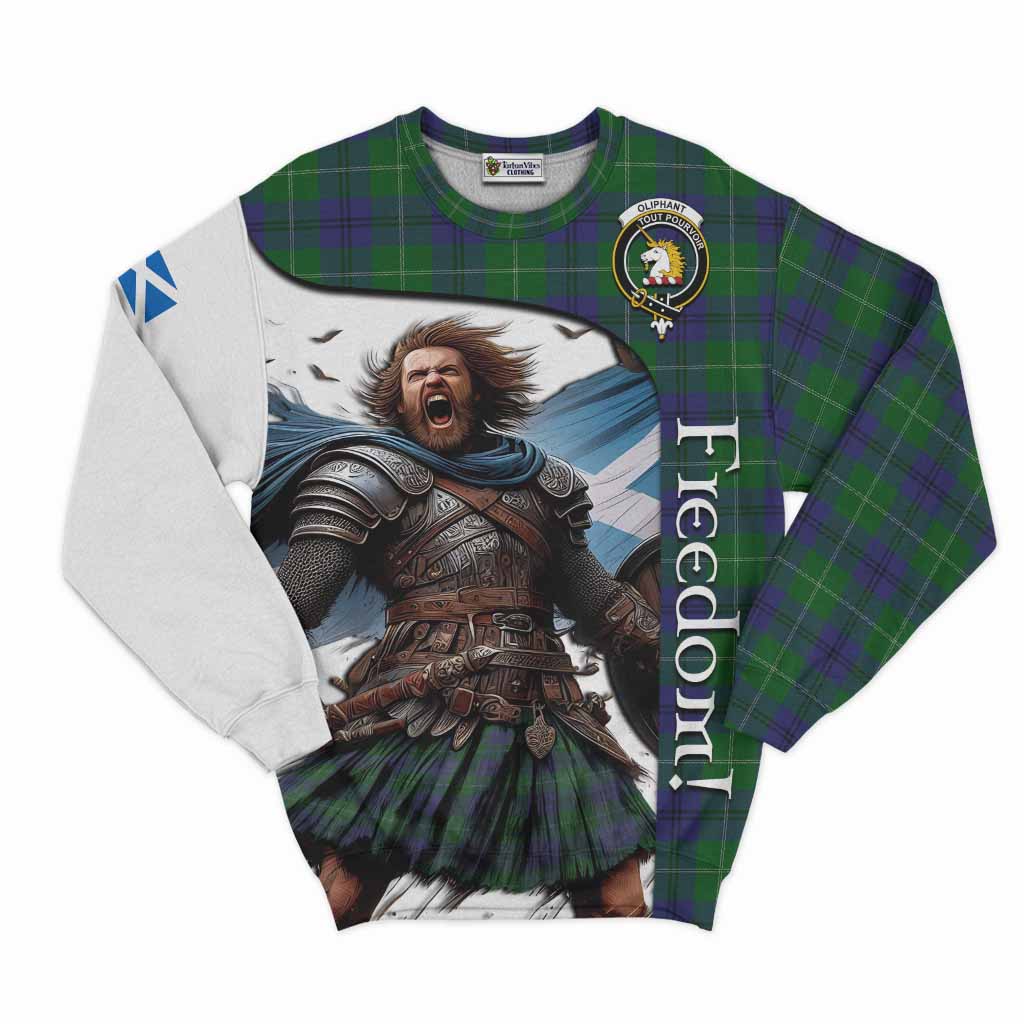 Oliphant Crest Tartan Sweatshirt Inspired by the Freedom of Scottish Warrior Unisex - Tartan Vibes Clothing
