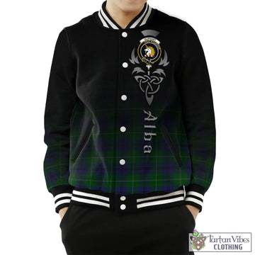 Oliphant Tartan Baseball Jacket Featuring Alba Gu Brath Family Crest Celtic Inspired