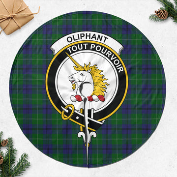 Oliphant Tartan Christmas Tree Skirt with Family Crest