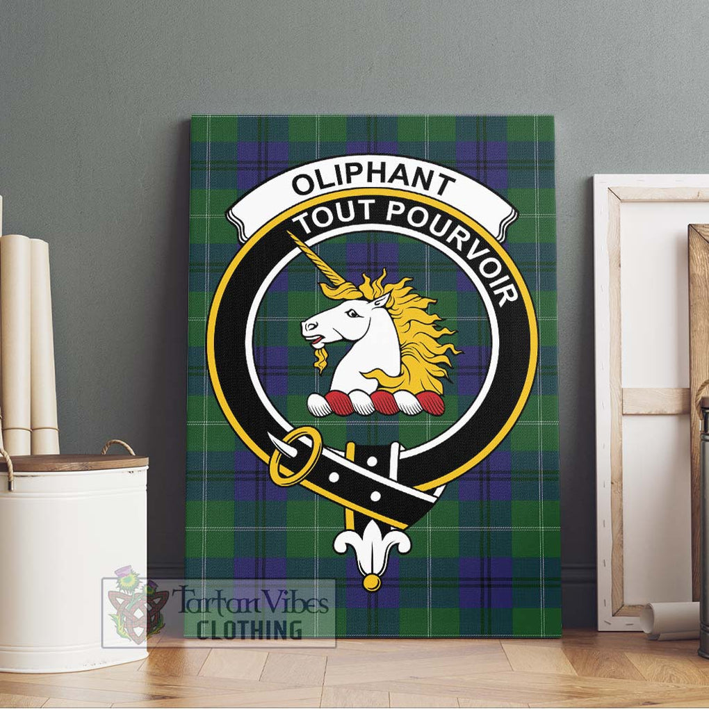 Oliphant Tartan Canvas Print Wall Art with Family Crest Without Frame - Tartan Vibes Clothing