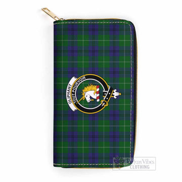 Oliphant Tartan Women's Leather Wallet with Family Crest One Size 19.7*10.5*3.5 cm - Tartan Vibes Clothing