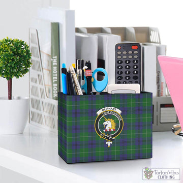 Oliphant Tartan Pen Holder with Family Crest One Size 5.9"(L)*2.7"(W)*4.3"(H) - Tartan Vibes Clothing