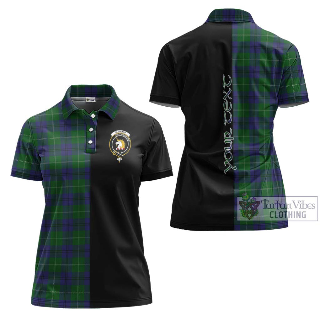 Oliphant Tartan Women's Polo Shirt with Family Crest and Half Of Me Style Women - Tartanvibesclothing Shop