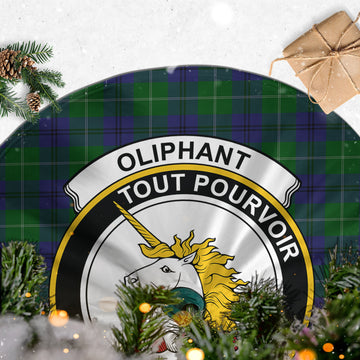 Oliphant Tartan Christmas Tree Skirt with Family Crest